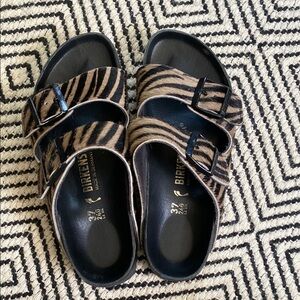 Birkenstock Arizona Animal Print Sandals - calf-hair, size 37
